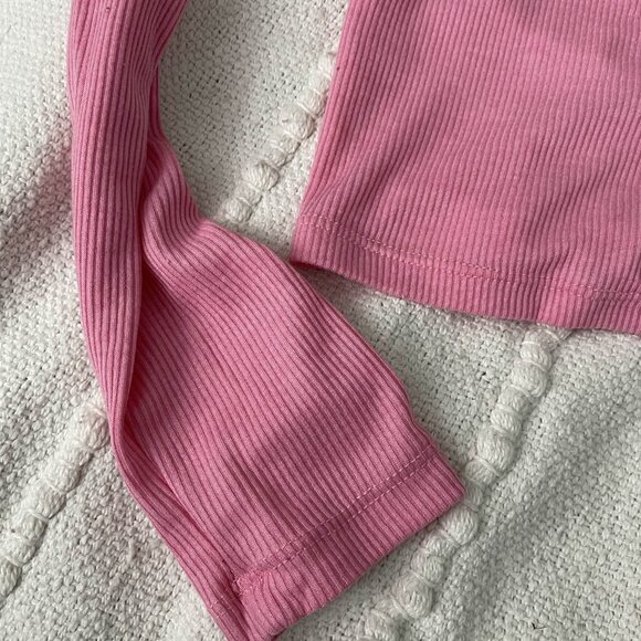 Pink mock neck cropped shirt Urban Planet in Medium - Picture 4 of 5